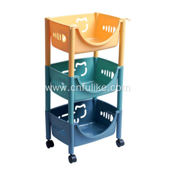 Plastic Kitchen Shelf Storage Basket Kitchen Standing Rack